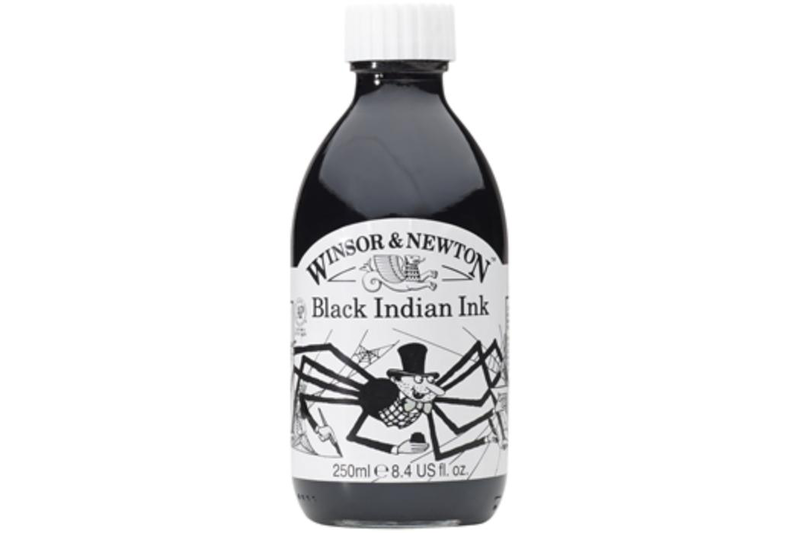 W&n drawing inks bottle 250ml black indian ink-null