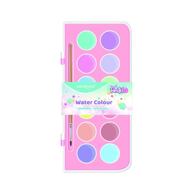 Water color pastel paints set 12pcs - keyroad, , medium