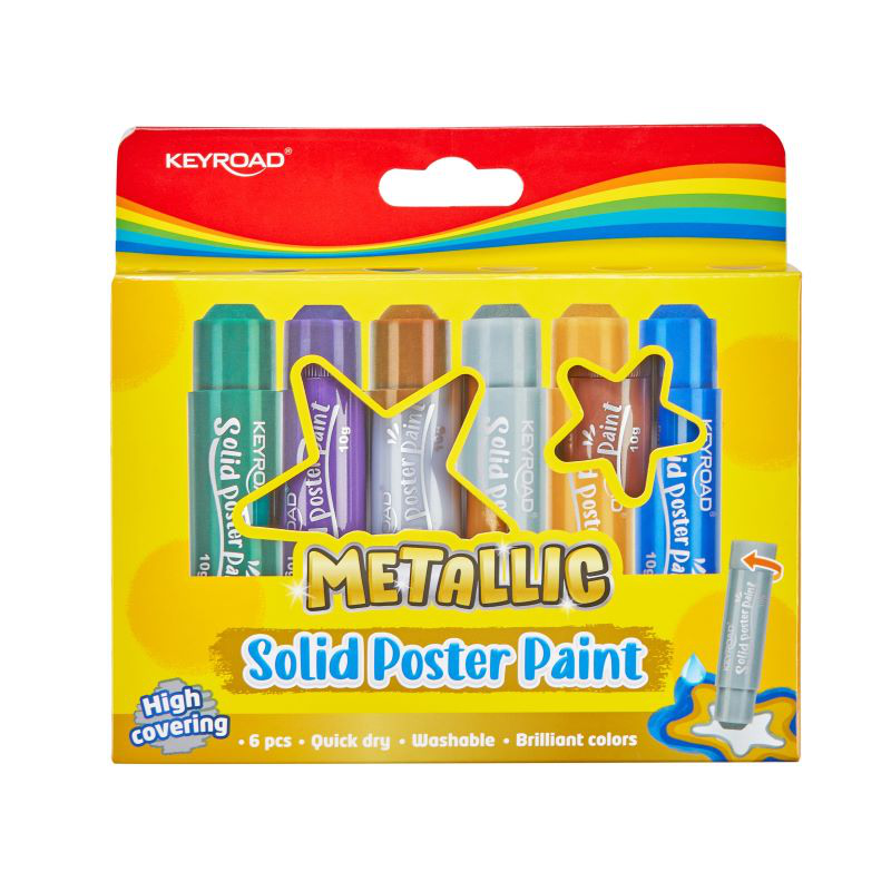 Product image: Keyroad 6 mettalic colors solid poster paint stick, , medium-null