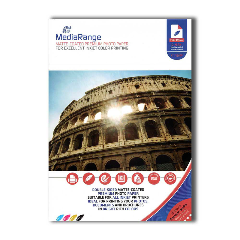 &Phi;&omega;&tau;&omicron;&gamma;&rho;&alpha;&phi;&iota;&kappa;&omicron; &chi;&alpha;&rho;&tau;&iota; mediarange a4 dual-side matte 200g/m&sup2; 50 &phi;&upsilon;&lambda;&lambda;&alpha; mrink102, , medium-null