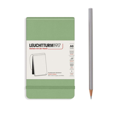 Notepad pocket (a6), hardcover, 184 numbered pages, dotted