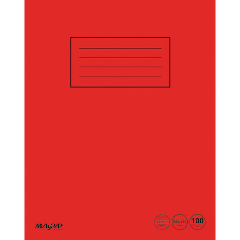 Maypap natural line exercise book 220x175mm red image number null