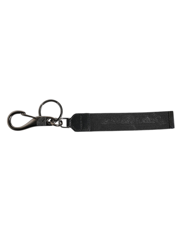 Black white dg logo silver men keychain polyester keyring-null