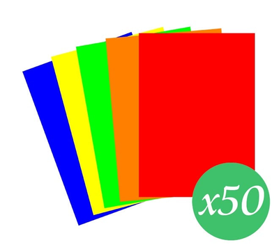 Campap a4 assorted colour sheets 50x160gsm (5 colors - pack of 50)
