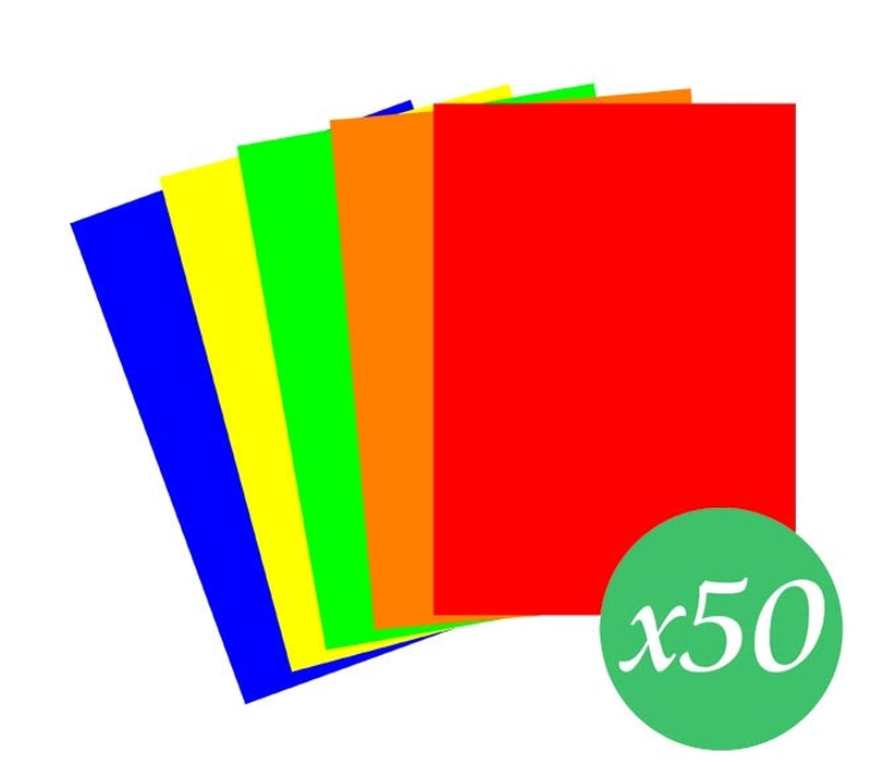 Campap a4 assorted colour sheets 50x160gsm (5 colors - pack of 50), , medium image number null