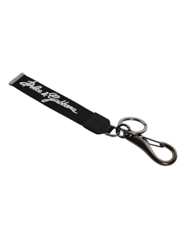 Black white dg logo silver men keychain polyester keyring-null