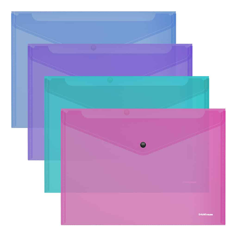 Product image: Erichkrause envelope folder glossy vivid semitransparent assorted 50315, , medium-null