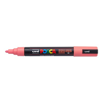Uni posca bullet tip paint marker pc-5m 1.8-2.5mm coral pink, , medium