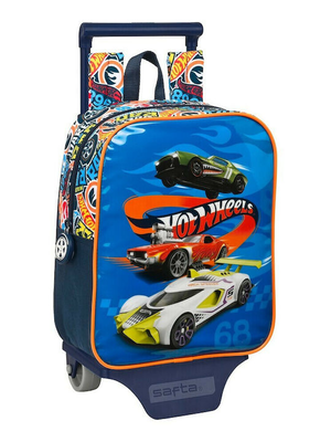 Safta junior trolley backpack hot wheels, , medium