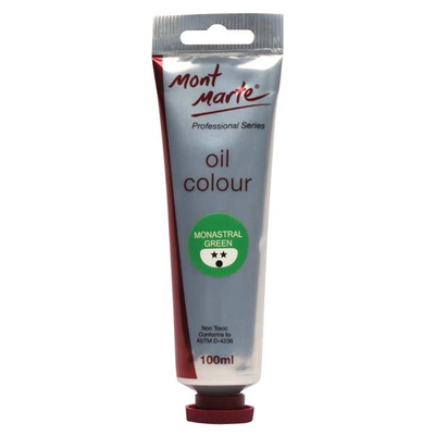 Oil paint 100ml mont marte - monastral green, Monastral, medium