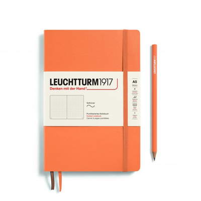 L notebook sc a5 med dotted apricot 123p, , medium