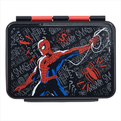 Stor : marvel spiderman black board - stainless steel clamp rectangular sandwich box 1100ml 101860, , medium