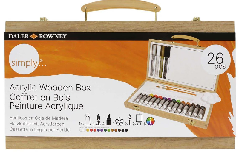 Simply acrylic wooden box set, , medium-null