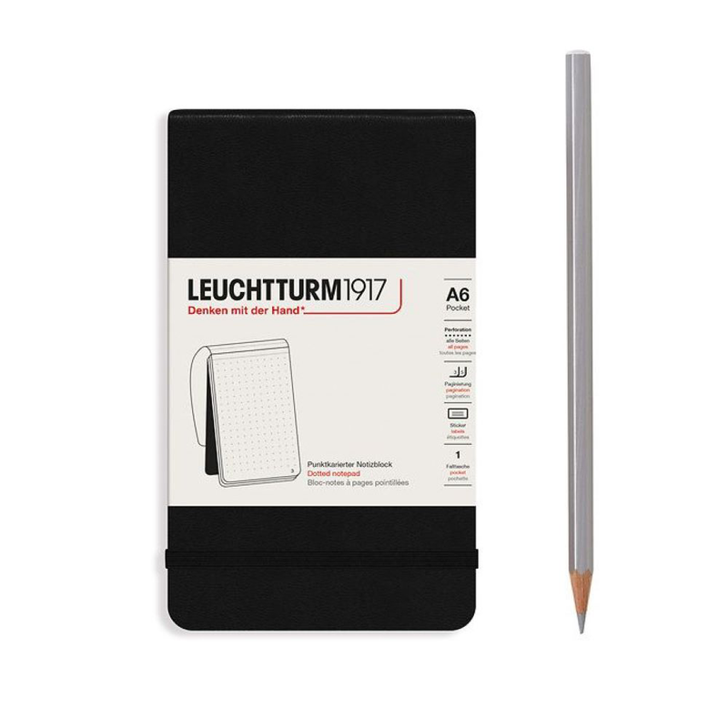 Notepad pocket (a6), hardcover, 184 numbered pages, dotted image number null