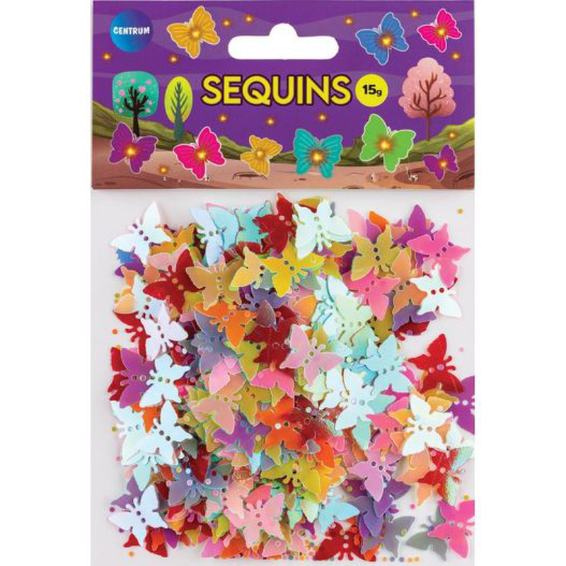 Sequin "butterfly" d.7mm, 2000pcs(15g), mixed colours, , medium-null