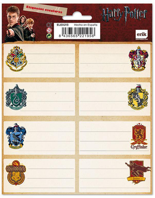 Harry potter self-adhesive labels - shields