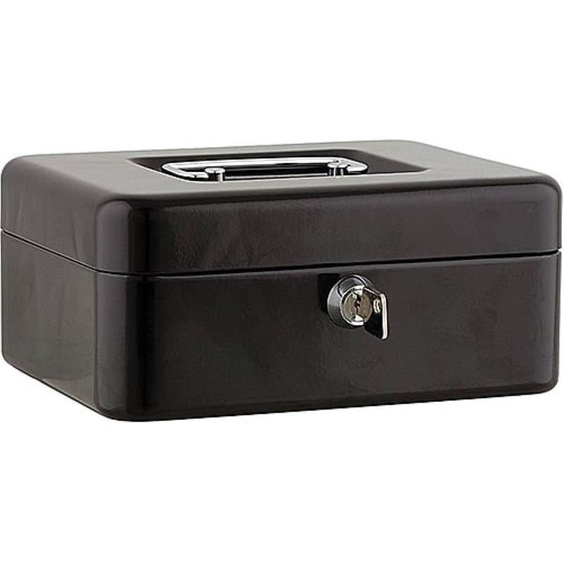 Sax cash box with key lock 20x16x9cm black, , medium-null