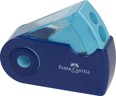 Faber castell 182704 twin sharpener with protective sleeve assorted colours 12pcs, , medium