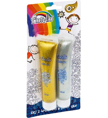 Glitter glue fiorello gold and silver 2x75ml, , medium