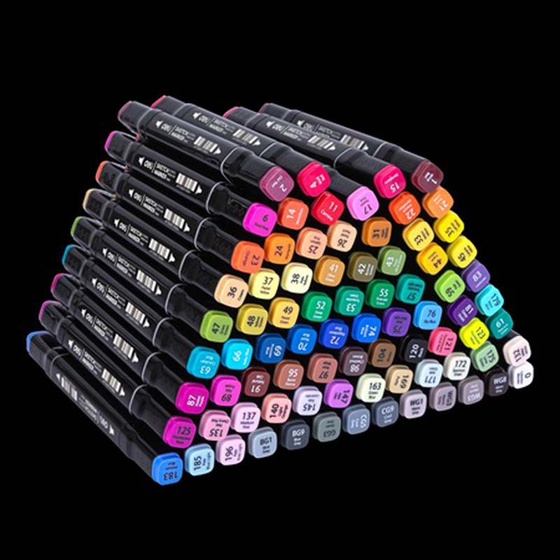 Deli twin sketch markers 80 colours bag set, , medium-null