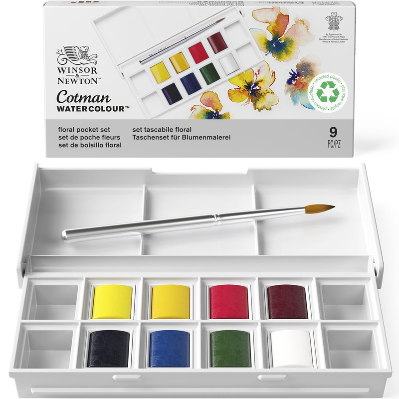 W&n cotman watercolour 8hp floral pocket set, , medium-null