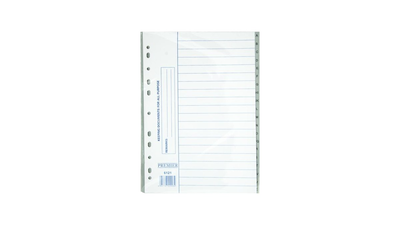 Premier divider a-z plastic grey