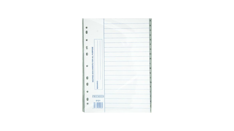 Premier divider a-z plastic grey, , medium image number null