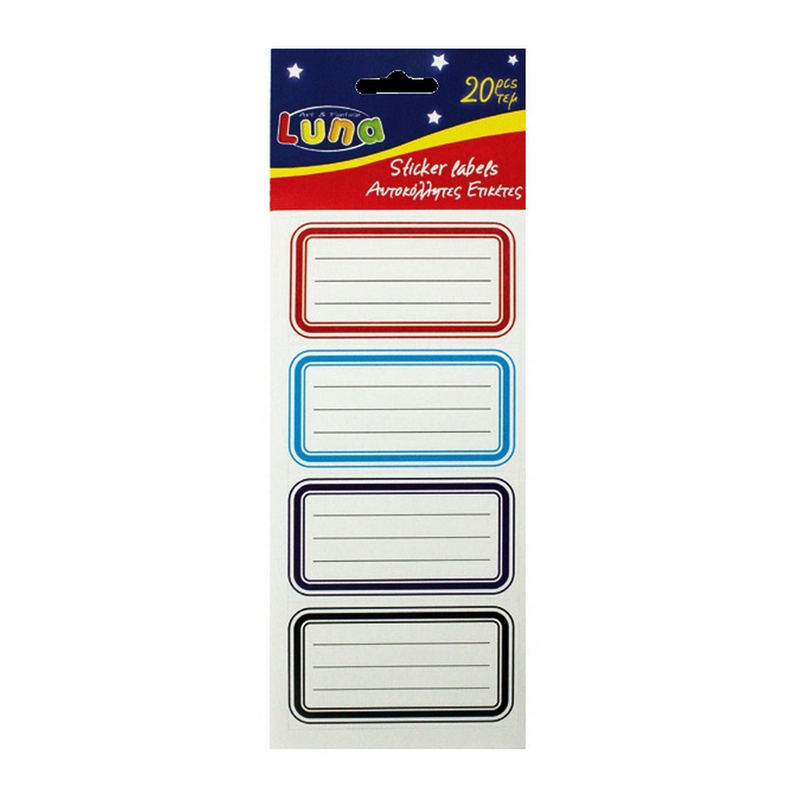 Product image: Σχολικές ετικέτες luna χρωματιστές 20τεμ., , medium-null