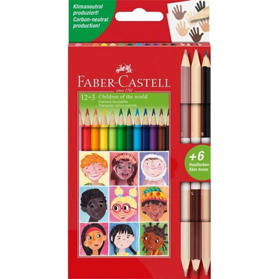 Faber castell children of the world triangular pencil set 12+3, , medium