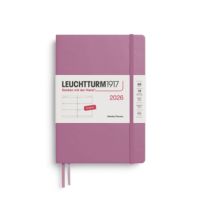 Weekly planner 2026 medium hc a5 ,dusty rose, lined, , medium