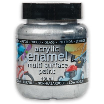 Acrylic enamel paint 100gr metallic silver (41), Metallic Silver, medium