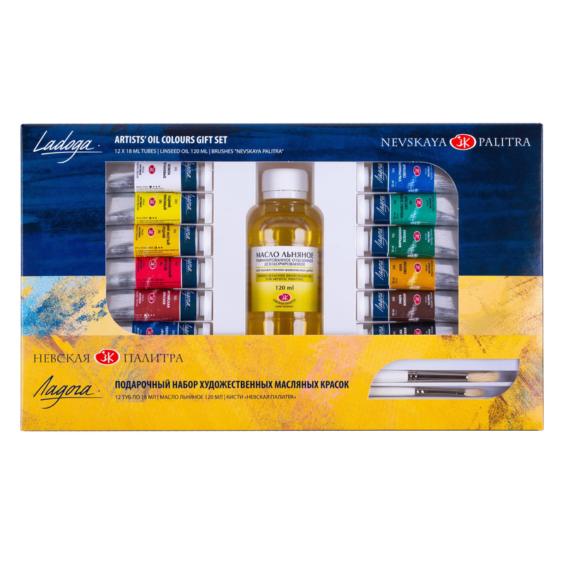 Artists’ oil colours gift set “ladoga” 12 colours in 18 ml tubes, , medium image number null
