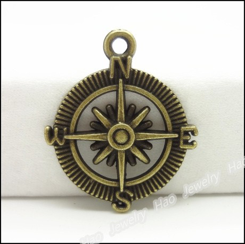 Metallic charm linker compass 29x24mm, , medium-null