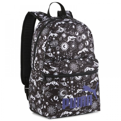 Puma phase aop backpack, Black/white/clear, medium