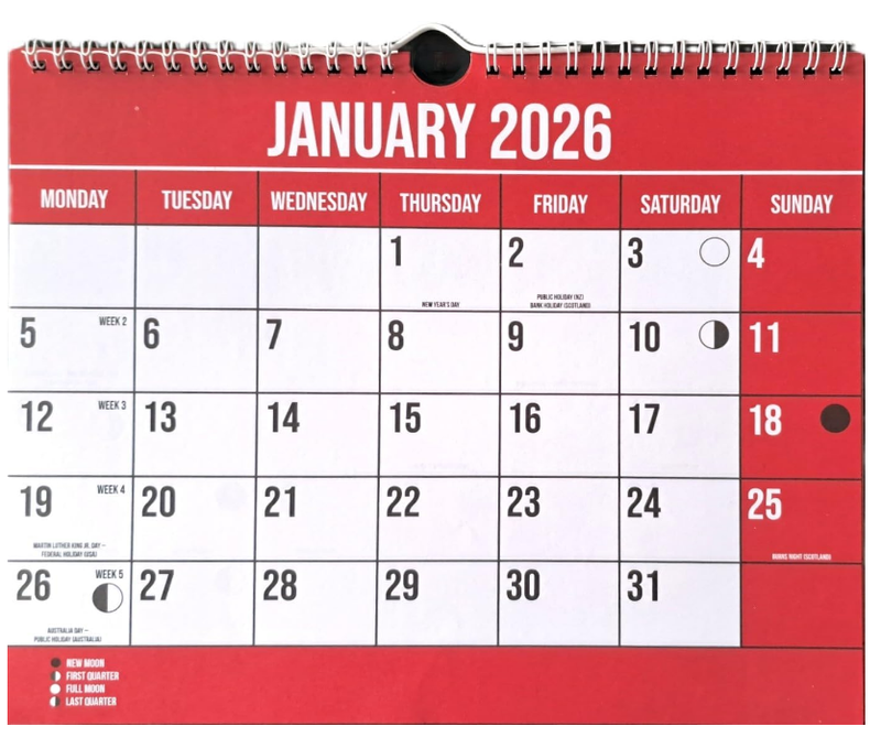 Wall calendar 2026 design, , medium-null
