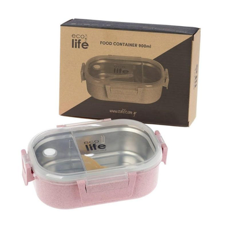 Ecolife lunch box 900ml - pink, , medium-null