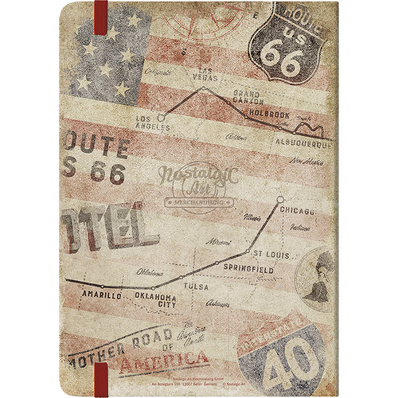 Product image: Nostalgic notebook us highways route 66 bike map, , medium-null