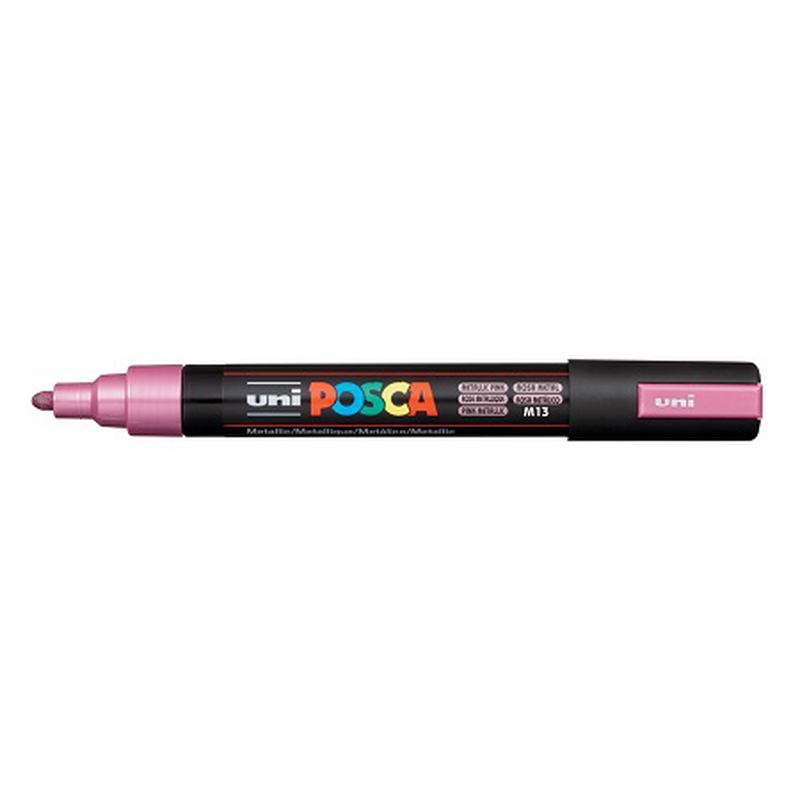 Uni posca bullet tip paint marker pc-5m 1.8-2.5mm slate metallic pink, , medium-null