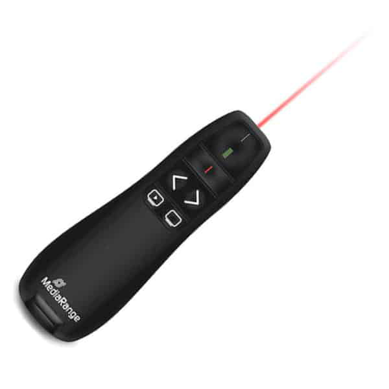 Mediarange 5-button wireless presenter with red laser pointer black  mros220, , medium-null