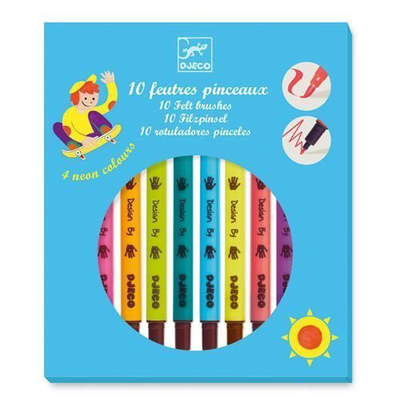 10 felt brushes bright, , medium