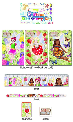 5 piece fairies stationery set - assortment, , medium