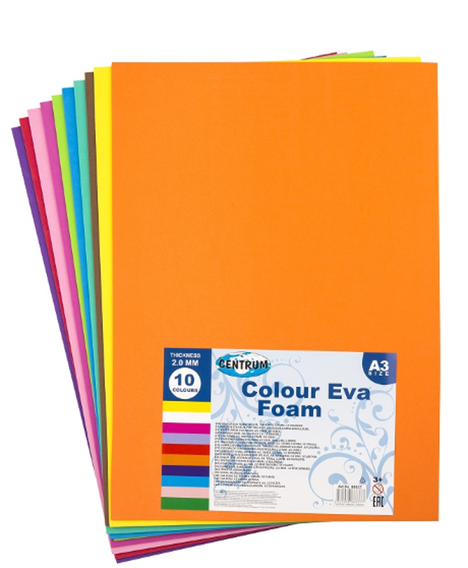 Colour eva foam a3 10col (thickness 2.00mm), , medium-null