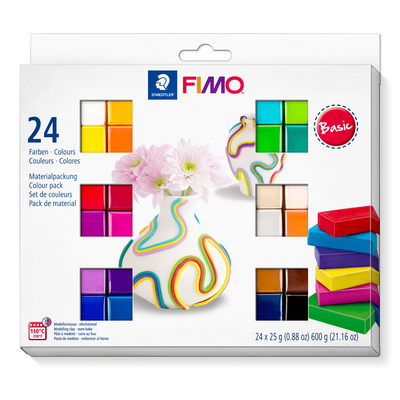 Fimo mod.clay soft  basic 24 colours, , medium