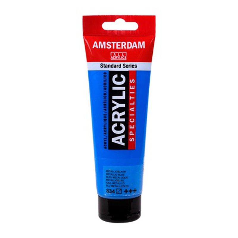Amsterdam acrylic 120ml metallic blue 834, , medium-null