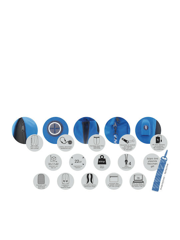 Monochrome must backpack black with colored inside 32*17*42 cm-null