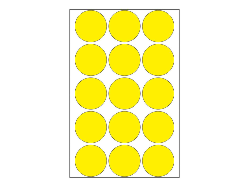 Herma paper permanent self-adhesive / yellow / 32 mm round 480 label(s) (32 sheet(s) x 15) round labels, , medium-null