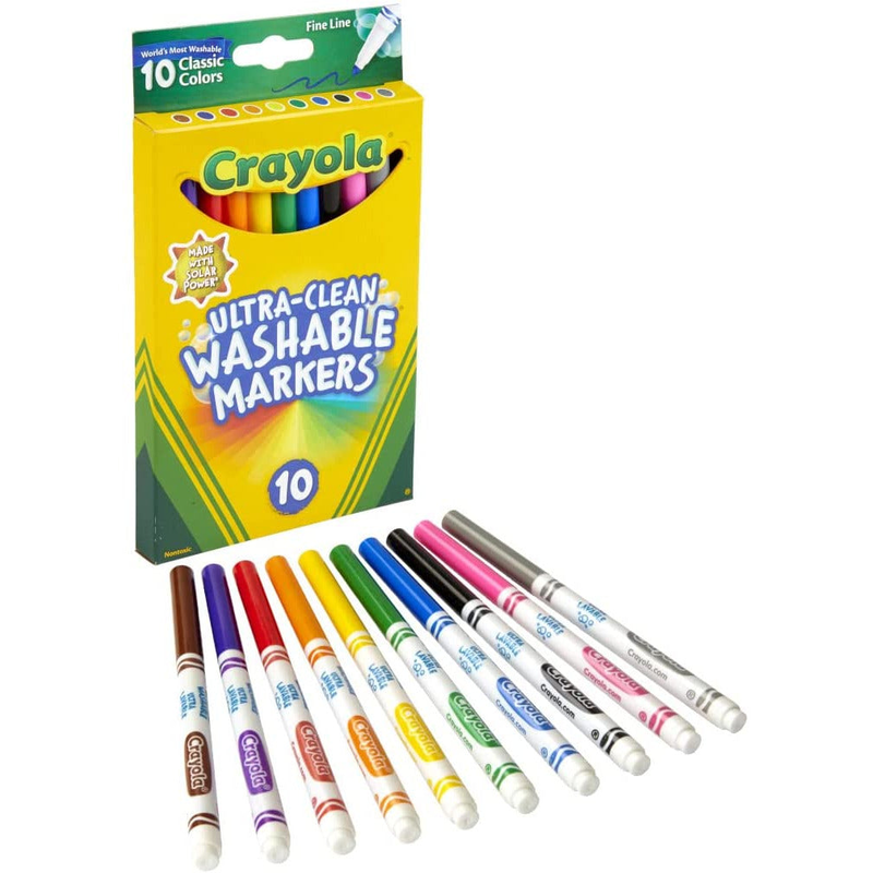 Crayola washable fine line markers, pack of 10, , medium-null