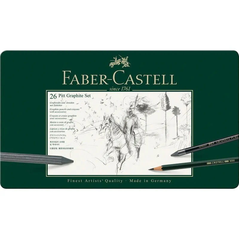 Product image: Faber castell pitt graphite set tin of 26, , medium-null