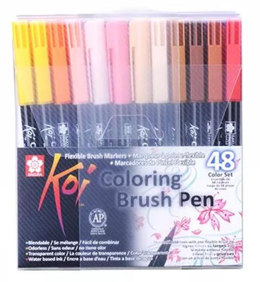 Sakura xbr-48 coloring brush pen 48 color set