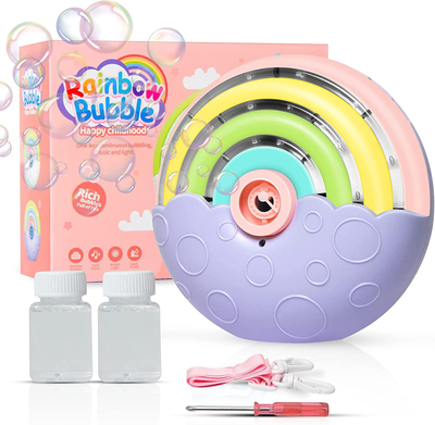 Rainbow bubble machine with lights and sounds